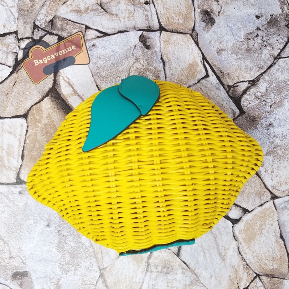 Lemon Crossbody Picnic Perfect Yellow Green Stem Chain  Kate Spade - Picture 7 of 10